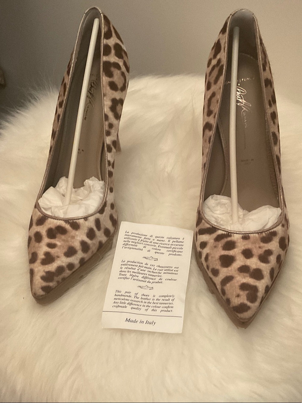 Donald Pliner Signature Calfhair leopard print heels, size 8